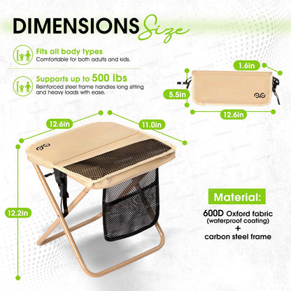 Outdoor Camping Chair Portable Folding Backpack Chair with Shoulder Straps