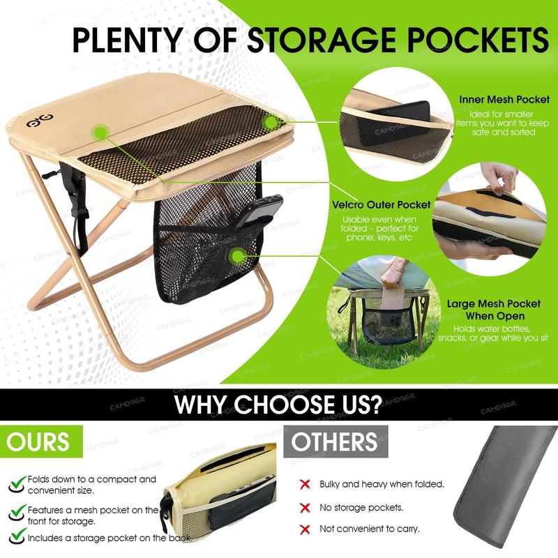 Outdoor Camping Chair Portable Folding Backpack Chair with Shoulder Straps
