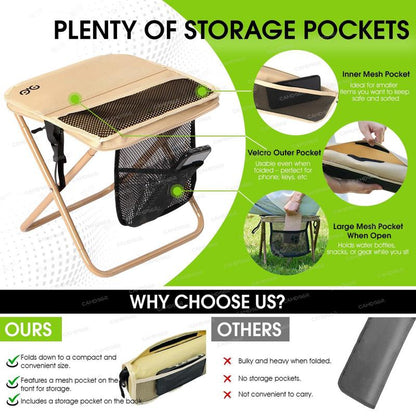 Outdoor Camping Chair Portable Folding Backpack Chair with Shoulder Straps
